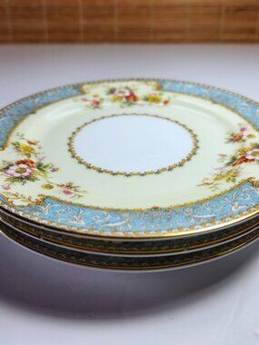 Noritake Blue Dawn Set of 3 Bread & Butter Plates 6 3/8" Vintage Japan